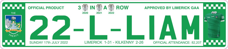 Official Limerick 2022 Licence Plate
