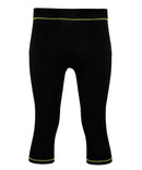 Tri Dri Capri Leggings Black Green