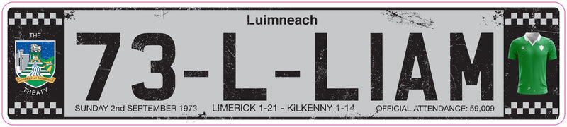 Official Limerick 1973 Licence Plate