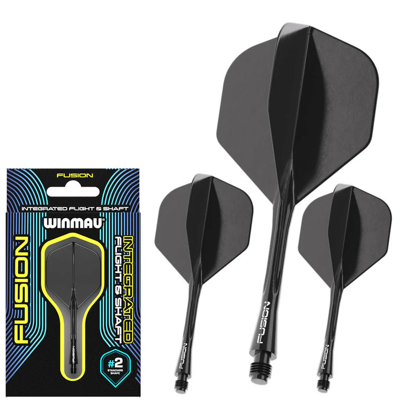 Winmau Fusion Integrated Flight & Shaft Black