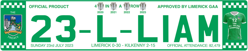 Official Limerick 2023 Licence Plate