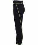 Tri Dri Capri Leggings Black Green