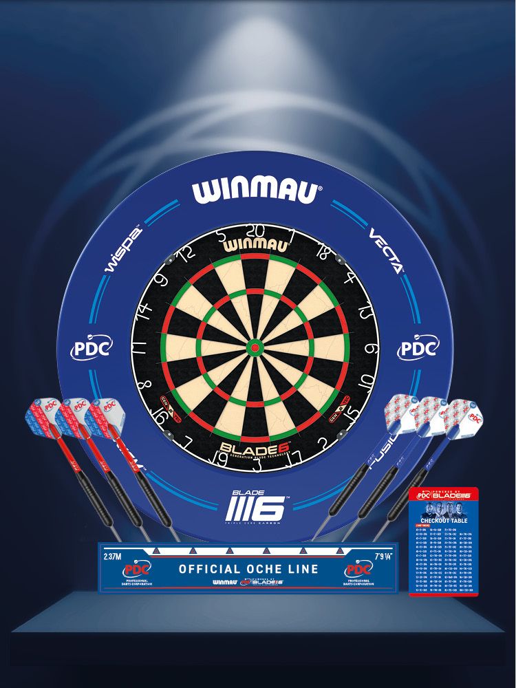 Winmau Blade 6 + PDC Surround Blue Set