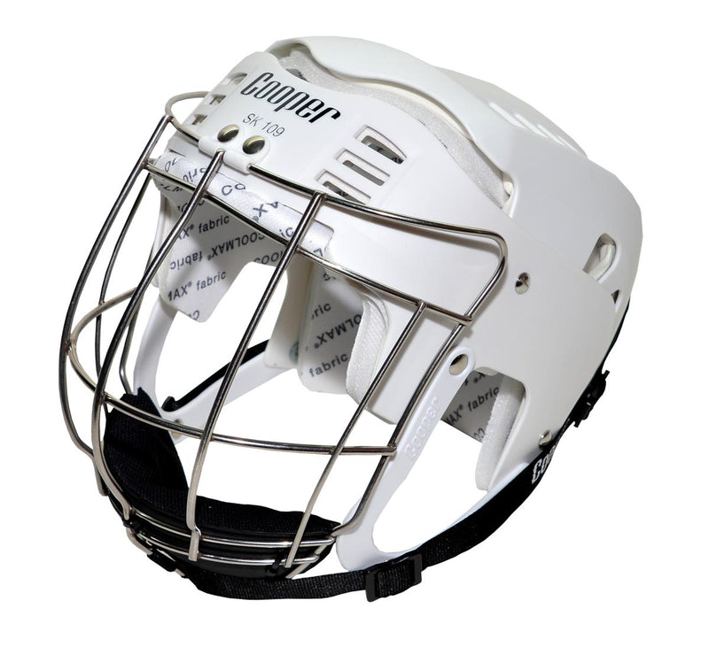 Senior White Cooper Helmet SK109