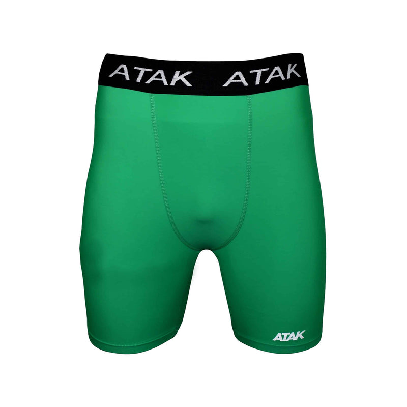 Youths Boys Green Compression Shorts