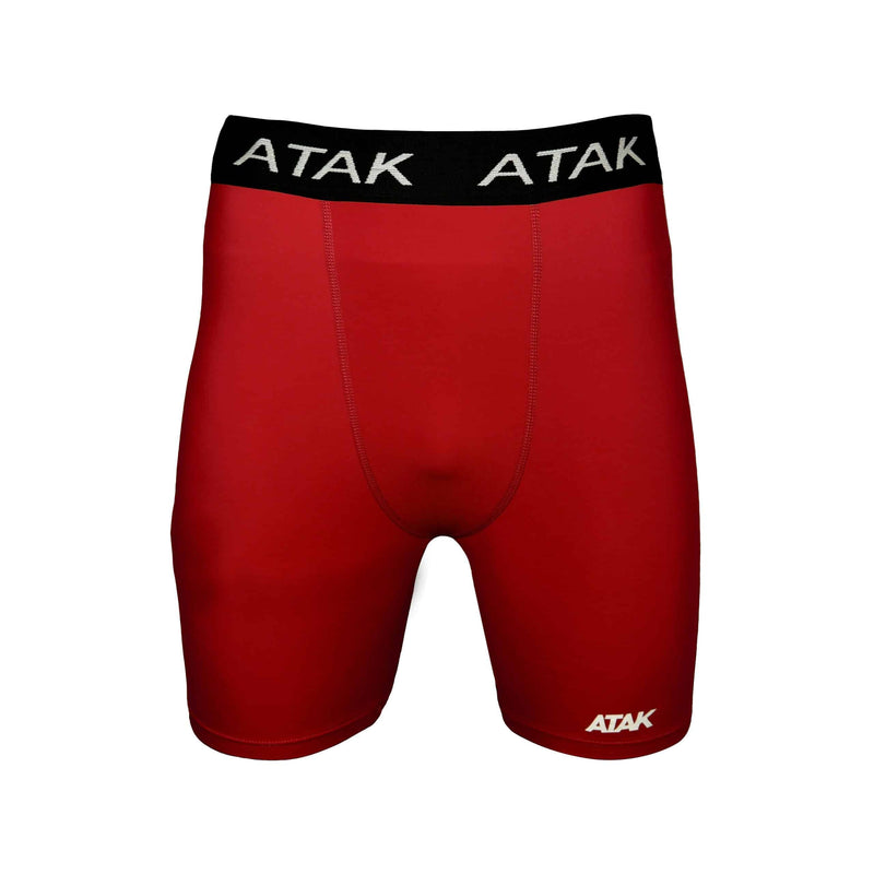 Youths Boys Red Compression Shorts
