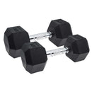12.5kg Cougar Thor Hex Dumbbells-Rubber Coated